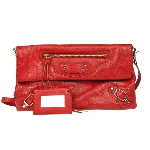 Balenciaga Red Leather Envelope Shoulder Bag 319376-6213-D-538735 186452 - Picture 1 of 9